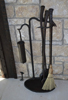 forged antler fireplace tools
